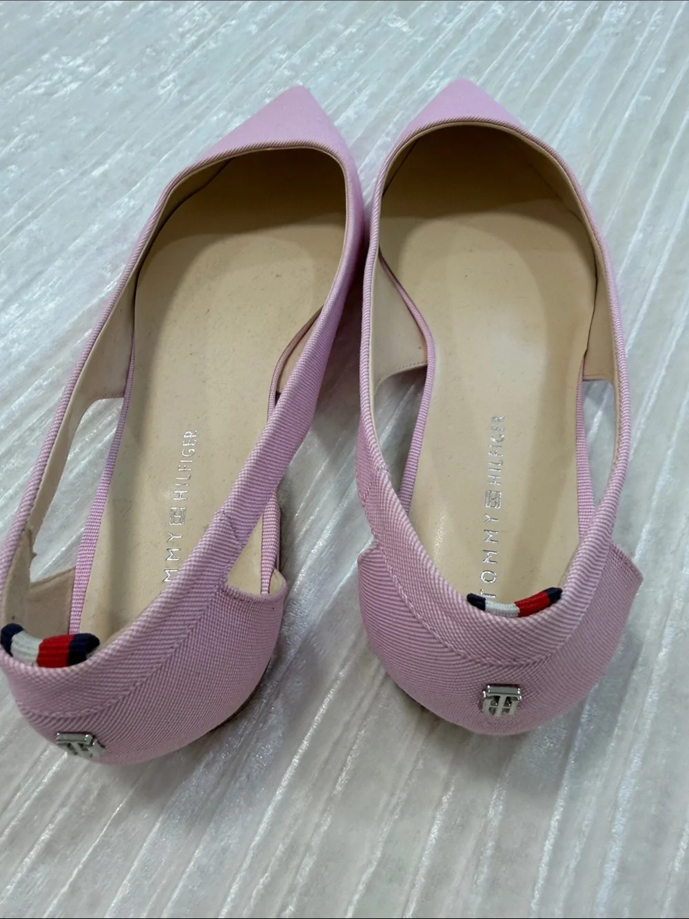 Tommy Hilfiger Light Pink Pointed Slingback Flats